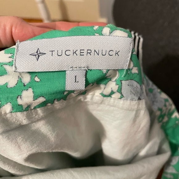 Tuckernuck Lila Apron Floral Green Summer Dress Large - Picture 5 of 9